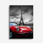 Cuadro canvas Paris Eiffel Deportivo Rojo - Ciudades Urbano y Arquitectura - Vista Frente