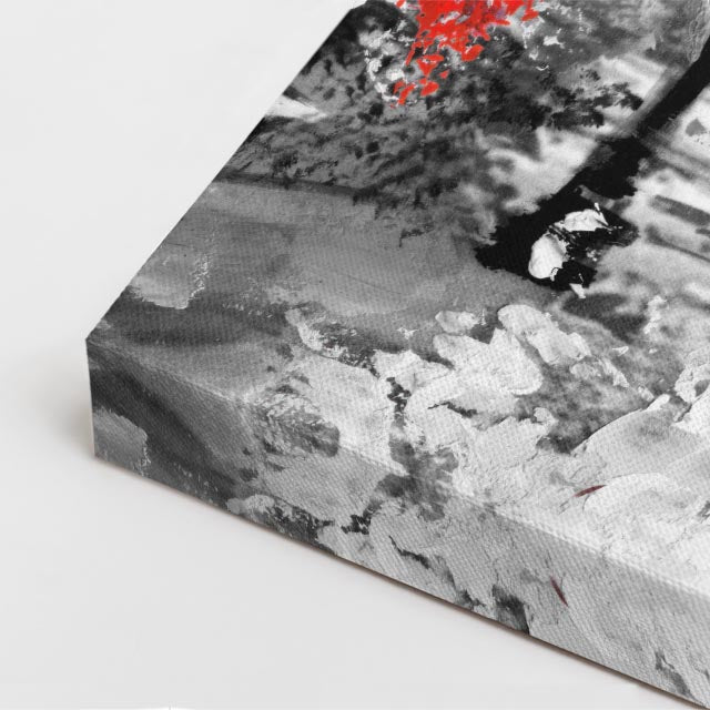 Cuadro canvas Paris Eiffel Pareja Rojo Pintura - Ciudades Urbano y Arquitectura - Vista CloseUp