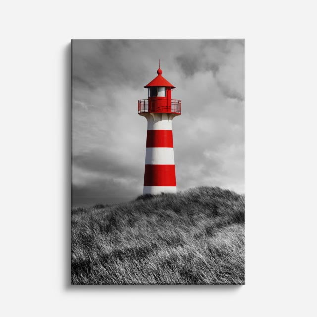 Cuadro canvas Faro Rojo y Negro - Ciudades Urbano y Arquitectura - Vista Frente