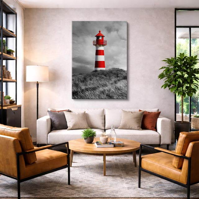 Cuadro canvas Faro Rojo y Negro - Ciudades Urbano y Arquitectura - Vista Lifestyle