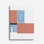 Cuadro canvas Fachada Terracota y Azul - Ilustraciones Arquitectonicas Urbano y Arquitectura - Vista Frente