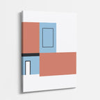 Cuadro canvas Fachada Terracota y Azul - Ilustraciones Arquitectonicas Urbano y Arquitectura - Vista Perspectiva