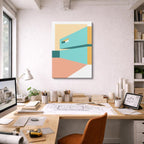 Cuadro canvas Edificio Teal y Arena - Ilustraciones Arquitectonicas Urbano y Arquitectura - Vista Lifestyle