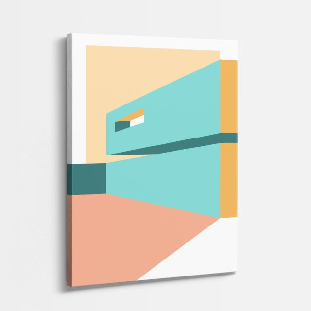 Cuadro canvas Edificio Teal y Arena - Ilustraciones Arquitectonicas Urbano y Arquitectura - Vista Perspectiva