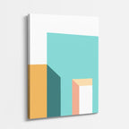 Cuadro canvas Ventana Teal y Salmon - Ilustraciones Arquitectonicas Urbano y Arquitectura - Vista Perspectiva