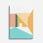 Cuadro canvas Patio Rosa y Teal - Ilustraciones Arquitectonicas Urbano y Arquitectura - Vista Frente