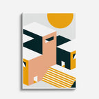 Cuadro canvas Isometrico Noche Dorado - Ilustraciones Arquitectonicas Urbano y Arquitectura - Vista Frente