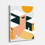 Cuadro canvas Isometrico Noche Dorado - Ilustraciones Arquitectonicas Urbano y Arquitectura - Vista Perspectiva