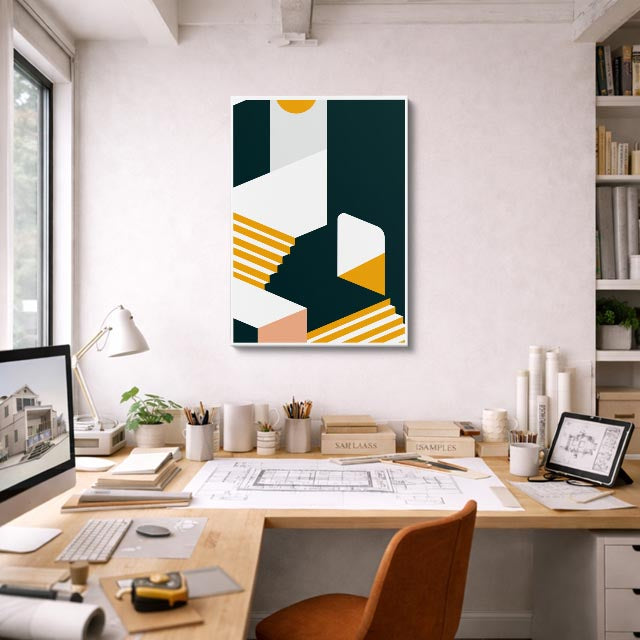 Cuadro canvas Isometrico Verde Oscuro - Ilustraciones Arquitectonicas Urbano y Arquitectura - Vista Lifestyle