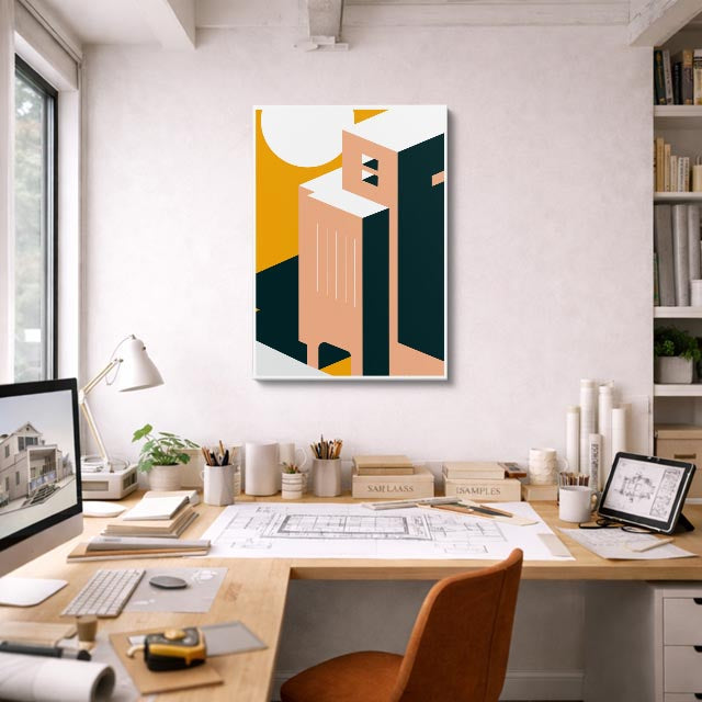 Cuadro canvas Edificio Nocturno Solar - Ilustraciones Arquitectonicas Urbano y Arquitectura - Vista Lifestyle