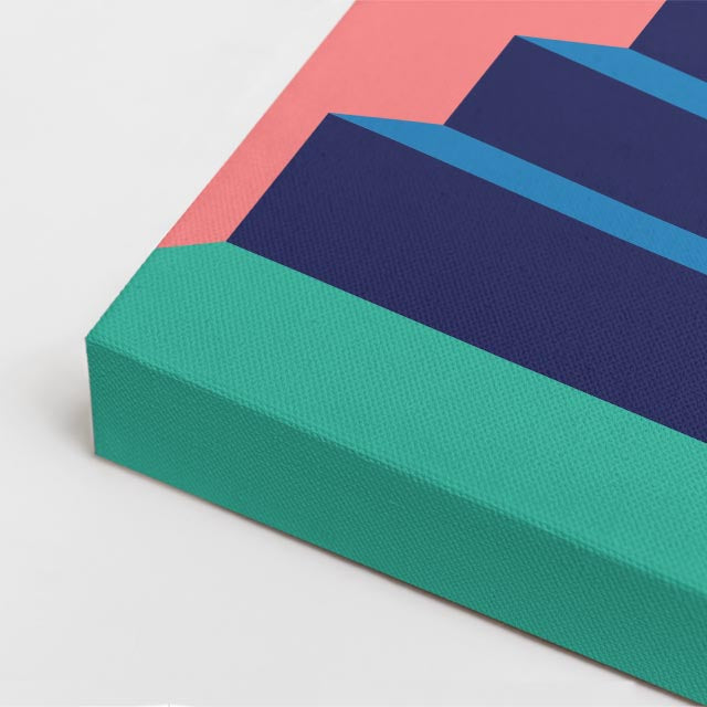 Cuadro canvas Escalera Azul Geometrica - Ilustraciones Arquitectonicas Urbano y Arquitectura - Vista CloseUp