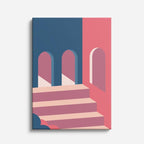 Cuadro canvas Arcos Rosa y Azul - Ilustraciones Arquitectonicas Urbano y Arquitectura - Vista Frente