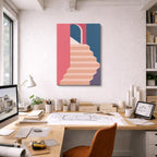 Cuadro canvas Escalera Rosa Suave - Ilustraciones Arquitectonicas Urbano y Arquitectura - Vista Lifestyle