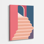 Cuadro canvas Escalera Rosa Suave - Ilustraciones Arquitectonicas Urbano y Arquitectura - Vista Perspectiva