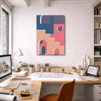Cuadro canvas Laberinto Rosa y Azul - Ilustraciones Arquitectonicas Urbano y Arquitectura - Vista Lifestyle