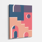 Cuadro canvas Laberinto Rosa y Azul - Ilustraciones Arquitectonicas Urbano y Arquitectura - Vista Perspectiva