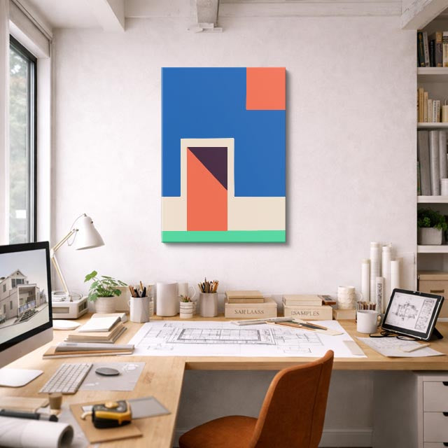 Cuadro canvas Puerta Azul y Rojo - Ilustraciones Arquitectonicas Urbano y Arquitectura - Vista Lifestyle