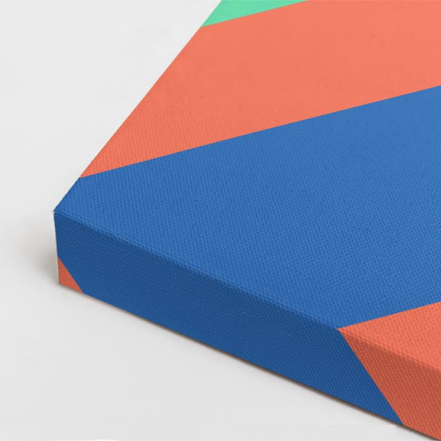 Cuadro canvas Geometria Verde y Rojo - Ilustraciones Arquitectonicas Urbano y Arquitectura - Vista CloseUp