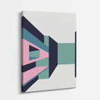 Cuadro canvas Perspectiva Rosa y Teal - Ilustraciones Arquitectonicas Urbano y Arquitectura - Vista Perspectiva