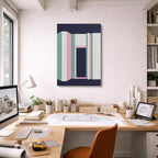 Cuadro canvas Fachada Rosa y Teal - Ilustraciones Arquitectonicas Urbano y Arquitectura - Vista Lifestyle