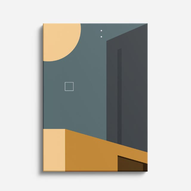 Cuadro canvas Puerta Gris y Dorado - Ilustraciones Arquitectonicas Urbano y Arquitectura - Vista Frente
