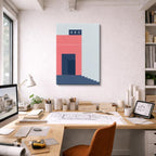 Cuadro canvas Fachada Rosa y Gris - Ilustraciones Arquitectonicas Urbano y Arquitectura - Vista Lifestyle