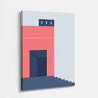 Cuadro canvas Fachada Rosa y Gris - Ilustraciones Arquitectonicas Urbano y Arquitectura - Vista Perspectiva