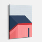 Cuadro canvas Tejado Rosa y Gris - Ilustraciones Arquitectonicas Urbano y Arquitectura - Vista Perspectiva