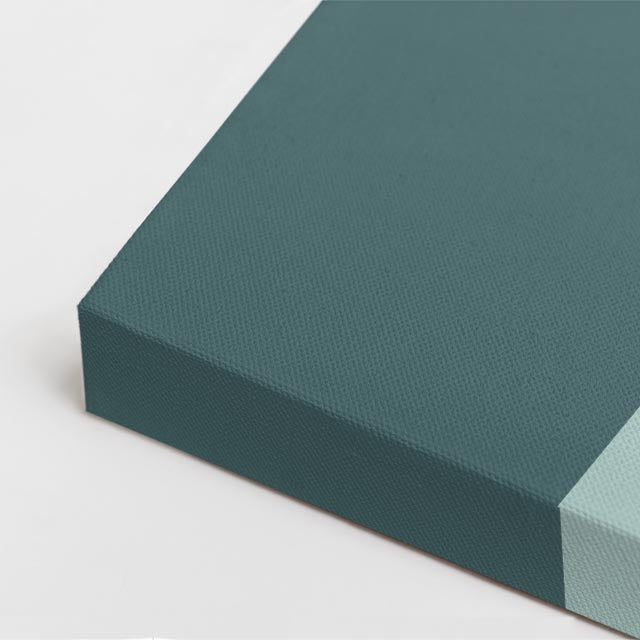 Cuadro canvas Volumenes Teal y Salmon - Ilustraciones Arquitectonicas Urbano y Arquitectura - Vista CloseUp