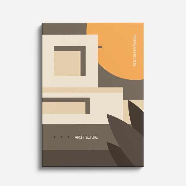 Cuadro canvas Laberinto Beige y Naranja - Ilustraciones Arquitectonicas Urbano y Arquitectura - Vista Frente