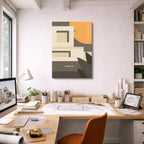 Cuadro canvas Laberinto Beige y Naranja - Ilustraciones Arquitectonicas Urbano y Arquitectura - Vista Lifestyle