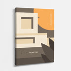 Cuadro canvas Laberinto Beige y Naranja - Ilustraciones Arquitectonicas Urbano y Arquitectura - Vista Perspectiva