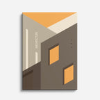 Cuadro canvas Fachada Tierra y Naranja - Ilustraciones Arquitectonicas Urbano y Arquitectura - Vista Frente