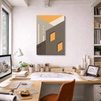 Cuadro canvas Fachada Tierra y Naranja - Ilustraciones Arquitectonicas Urbano y Arquitectura - Vista Lifestyle