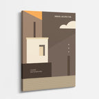Cuadro canvas Minimal Tierra y Beige - Ilustraciones Arquitectonicas Urbano y Arquitectura - Vista Perspectiva