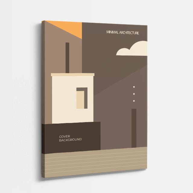 Cuadro canvas Minimal Tierra y Beige - Ilustraciones Arquitectonicas Urbano y Arquitectura - Vista Perspectiva