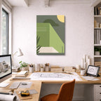 Cuadro canvas Fachada Verde y Amarillo - Ilustraciones Arquitectonicas Urbano y Arquitectura - Vista Lifestyle