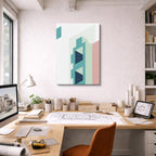 Cuadro canvas Pasillos Teal y Blanco - Ilustraciones Arquitectonicas Urbano y Arquitectura - Vista Lifestyle