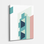 Cuadro canvas Pasillos Teal y Blanco - Ilustraciones Arquitectonicas Urbano y Arquitectura - Vista Perspectiva