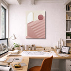 Cuadro canvas Escalera Salmon y Luna - Ilustraciones Arquitectonicas Urbano y Arquitectura - Vista Lifestyle