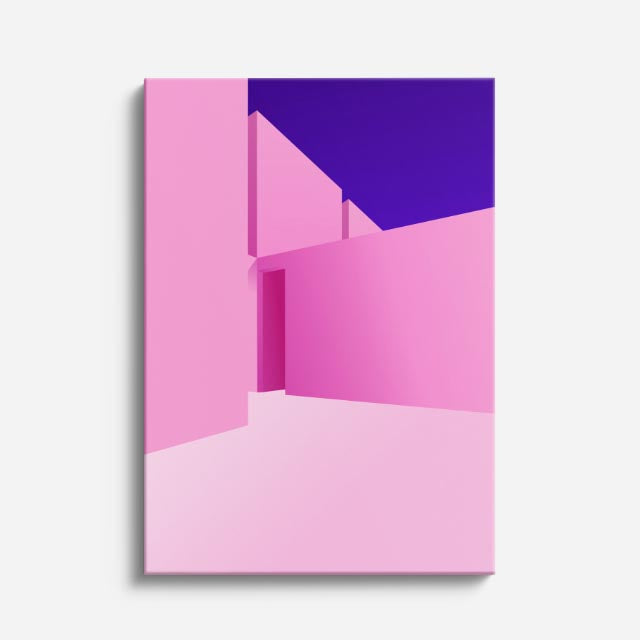 Cuadro canvas Laberinto Rosa Fucsia - Ilustraciones Arquitectonicas Urbano y Arquitectura - Vista Frente