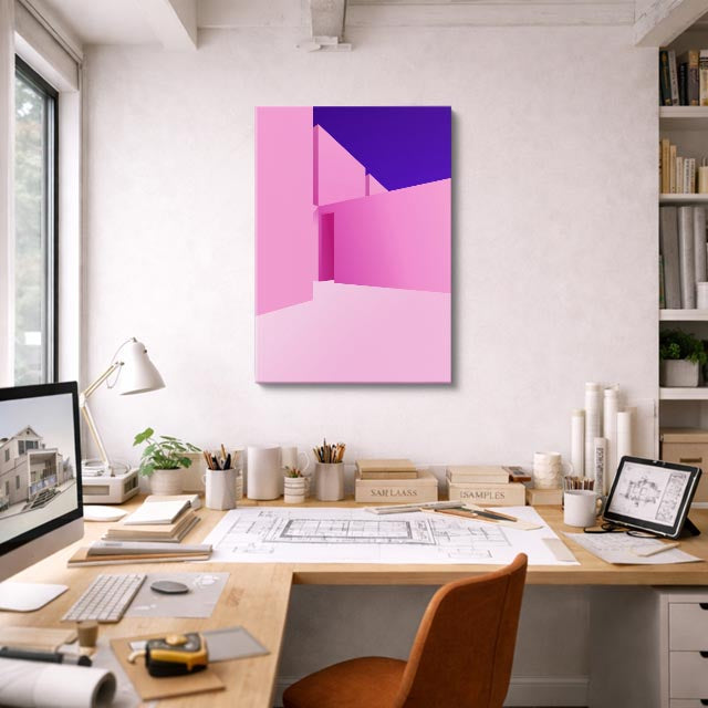 Cuadro canvas Laberinto Rosa Fucsia - Ilustraciones Arquitectonicas Urbano y Arquitectura - Vista Lifestyle