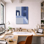 Cuadro canvas Arcos Azul Lavanda - Ilustraciones Arquitectonicas Urbano y Arquitectura - Vista Lifestyle