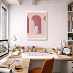 Cuadro canvas Arcos Salmon y Teal - Ilustraciones Arquitectonicas Urbano y Arquitectura - Vista Lifestyle