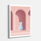Cuadro canvas Arcos Salmon y Teal - Ilustraciones Arquitectonicas Urbano y Arquitectura - Vista Perspectiva