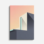 Cuadro canvas Volumenes Gris Salmon - Ilustraciones Arquitectonicas Urbano y Arquitectura - Vista Frente