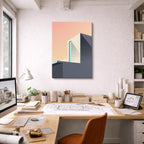 Cuadro canvas Volumenes Gris Salmon - Ilustraciones Arquitectonicas Urbano y Arquitectura - Vista Lifestyle