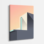 Cuadro canvas Volumenes Gris Salmon - Ilustraciones Arquitectonicas Urbano y Arquitectura - Vista Perspectiva
