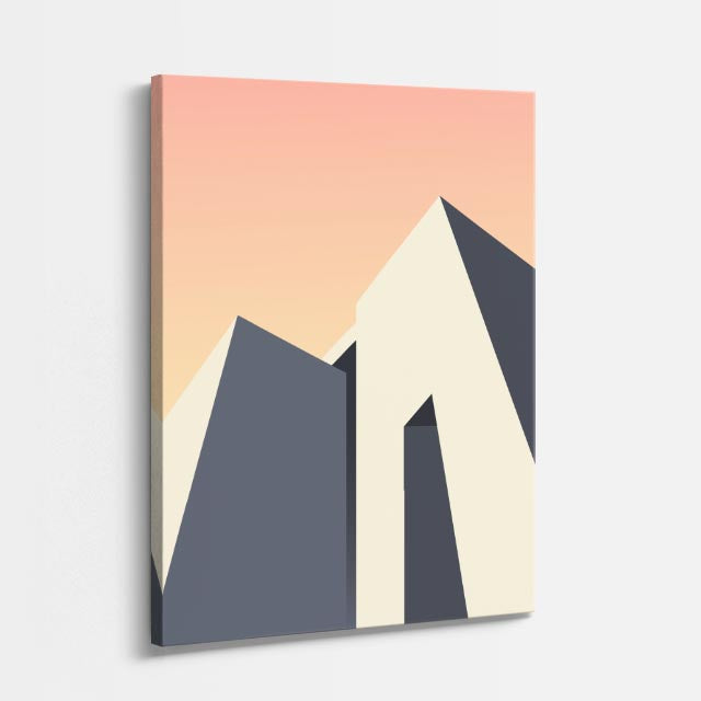 Cuadro canvas Skyline Gris y Beige - Ilustraciones Arquitectonicas Urbano y Arquitectura - Vista Perspectiva