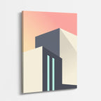 Cuadro canvas Fachada Gris Calido - Ilustraciones Arquitectonicas Urbano y Arquitectura - Vista Perspectiva